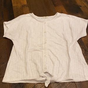 Girls white tie front tshirt